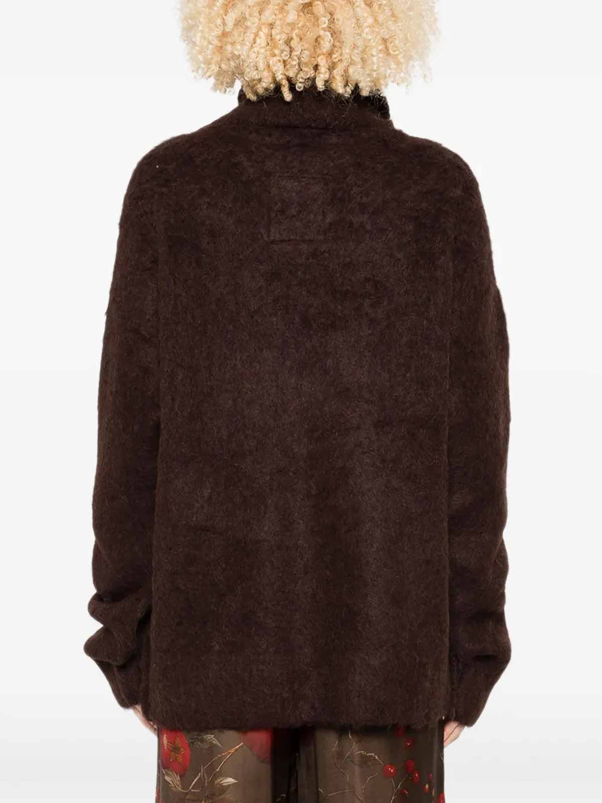 Uma Wang Brown Stretch Alpaca Blend Sweater In Brown