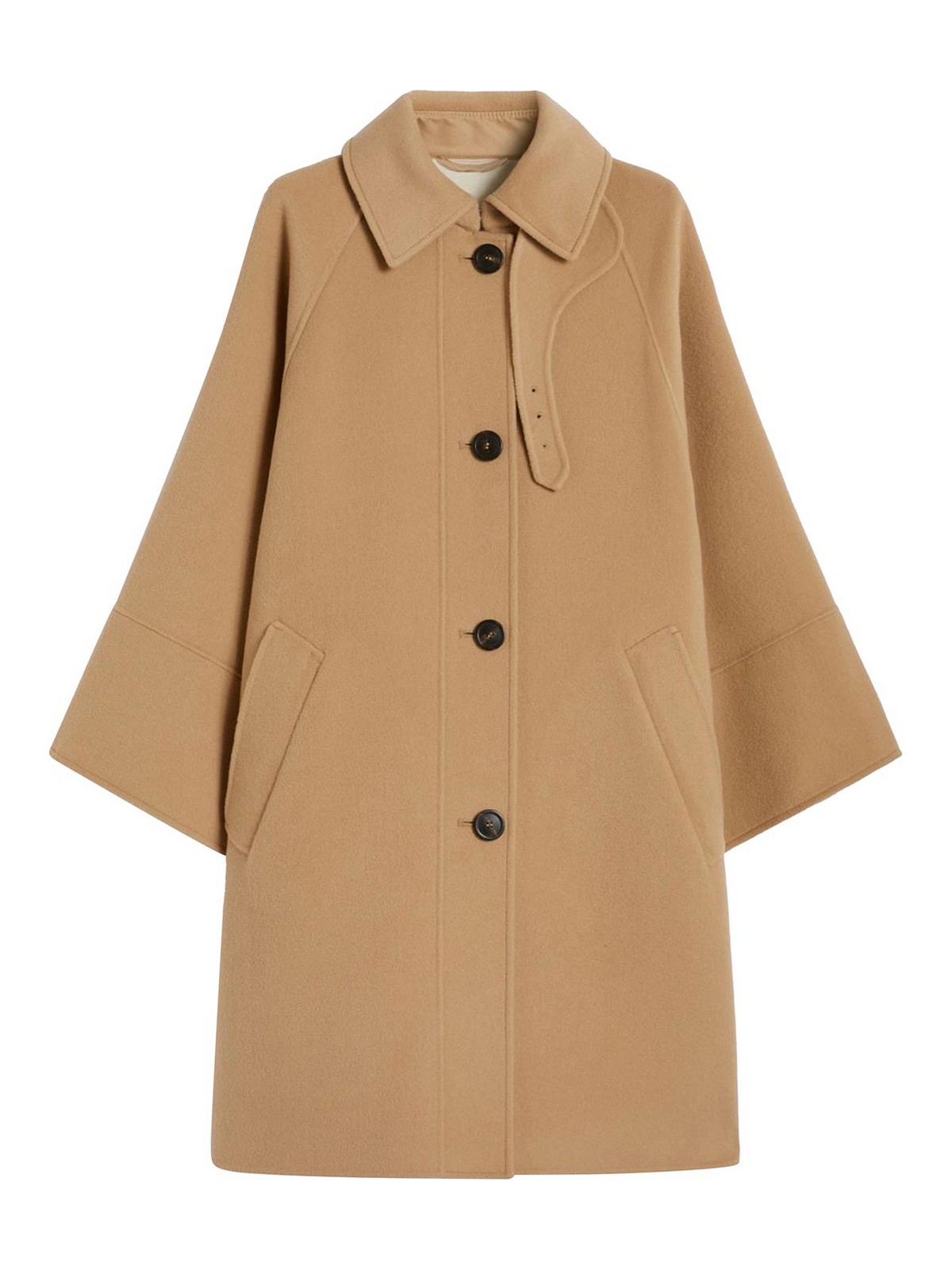 Weekend Max Mara Rufo Single-breasted Wool Coat In Brown