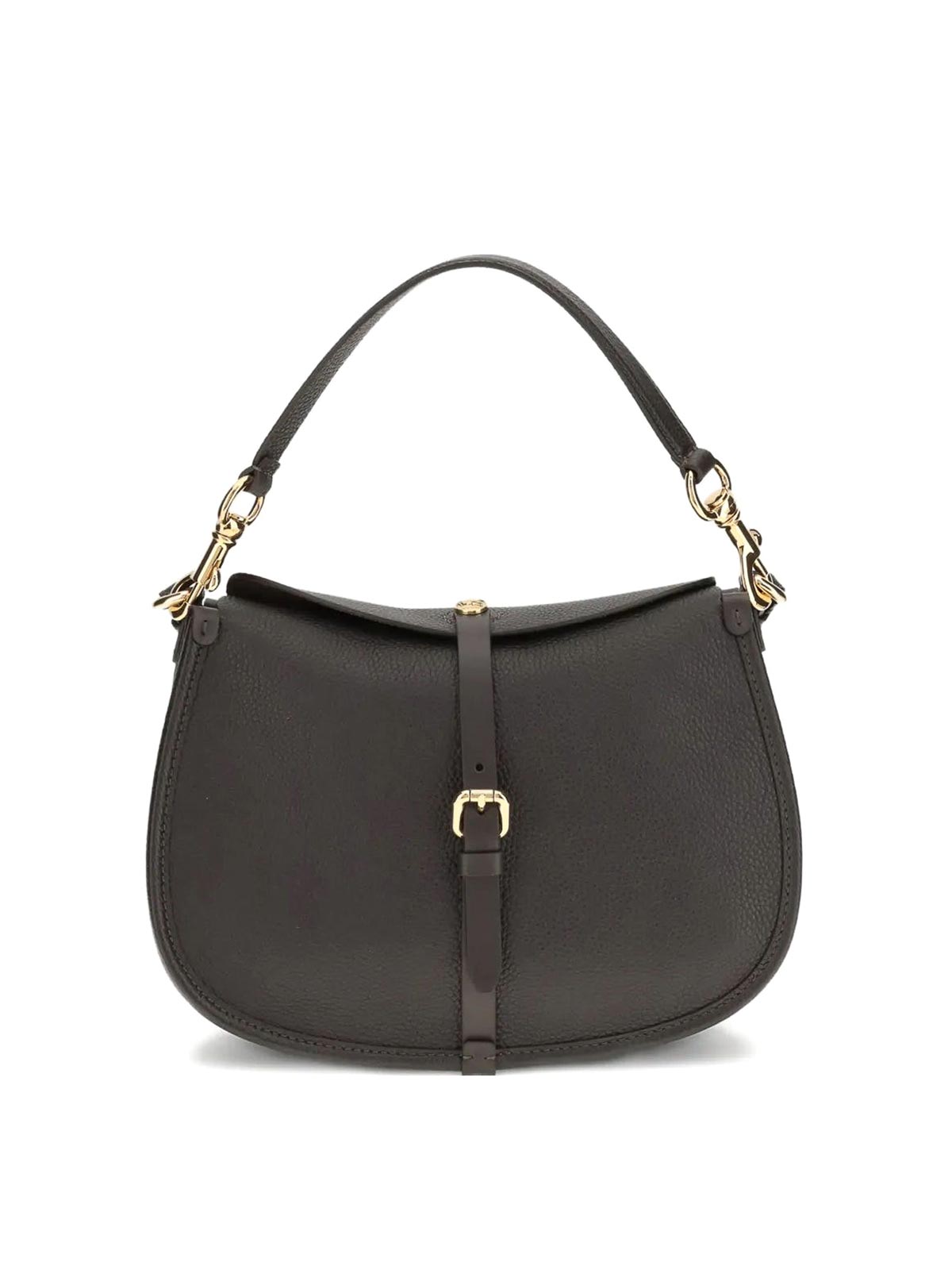 Etro Buckle-fastening Extra-large Leather Shoulder Bag In Brown