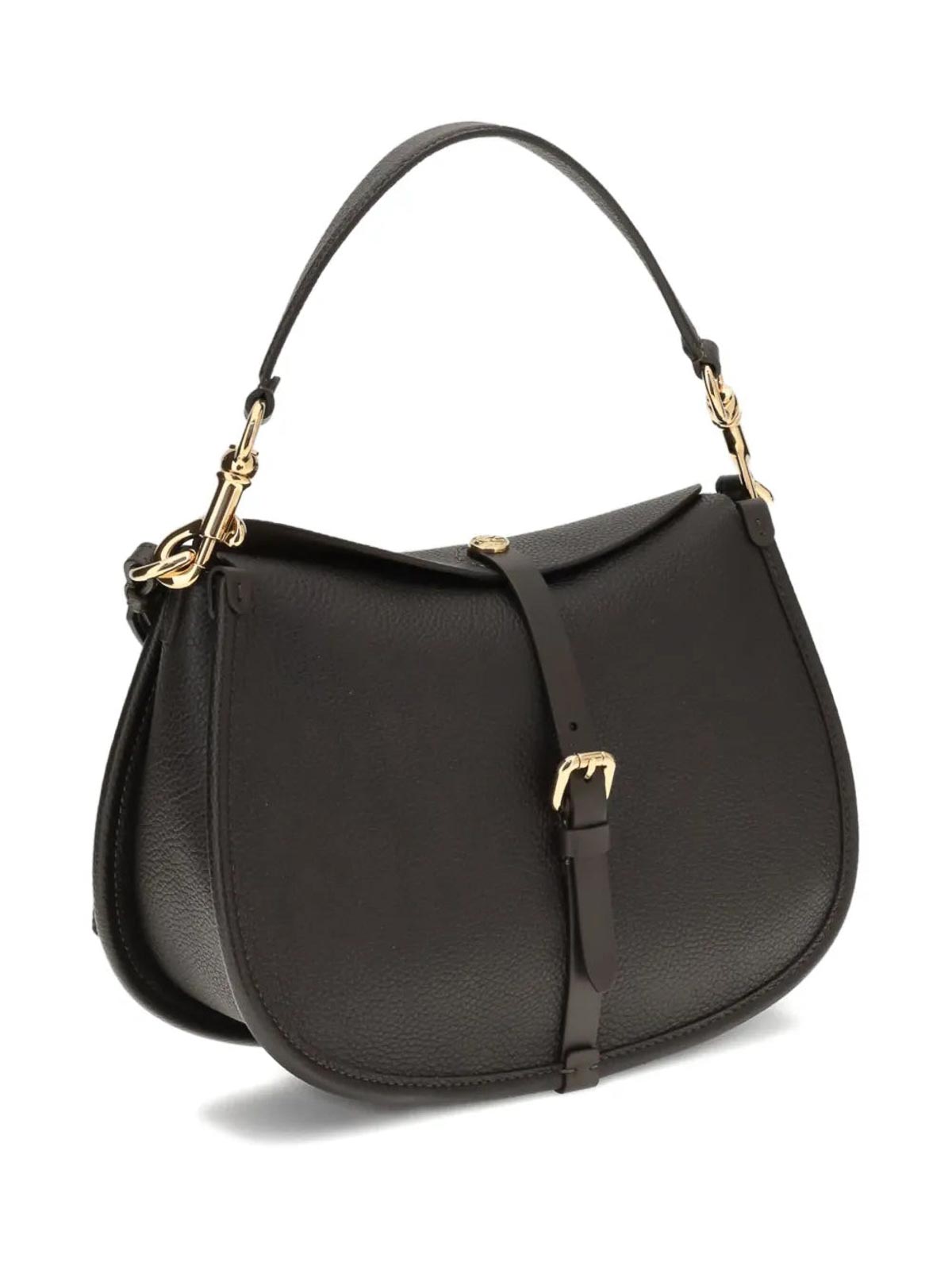 Etro Buckle-fastening Extra-large Leather Shoulder Bag In Brown