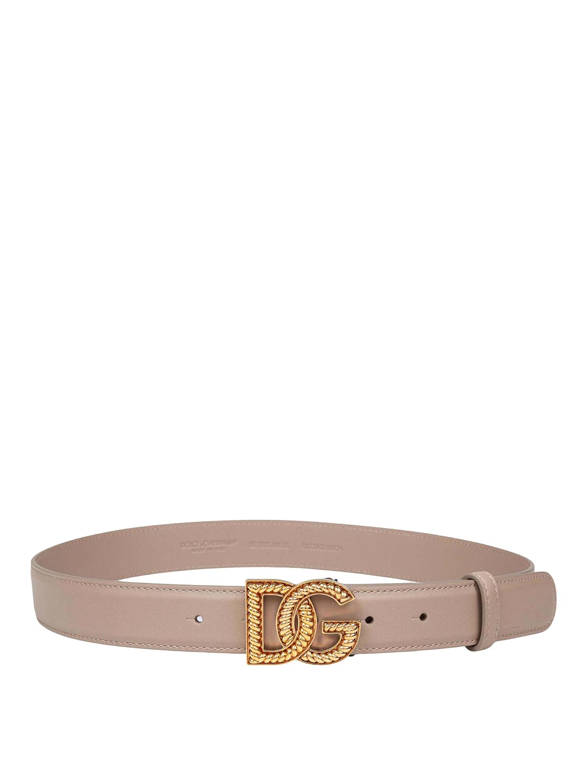 Dolce & Gabbana Plonge Leather Belt Mole Color In Brown
