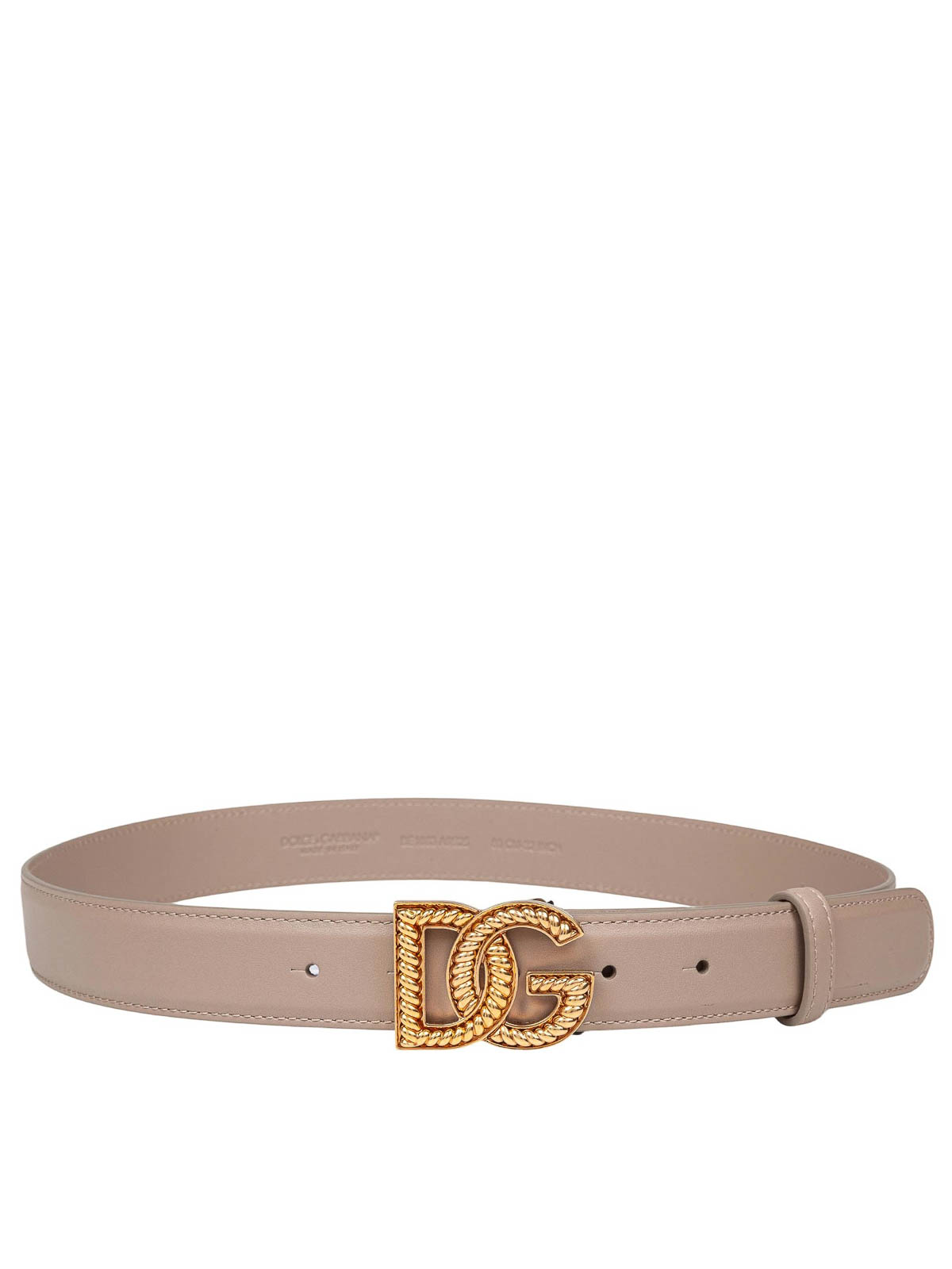Dolce & Gabbana Plonge Leather Belt Mole Color In Brown