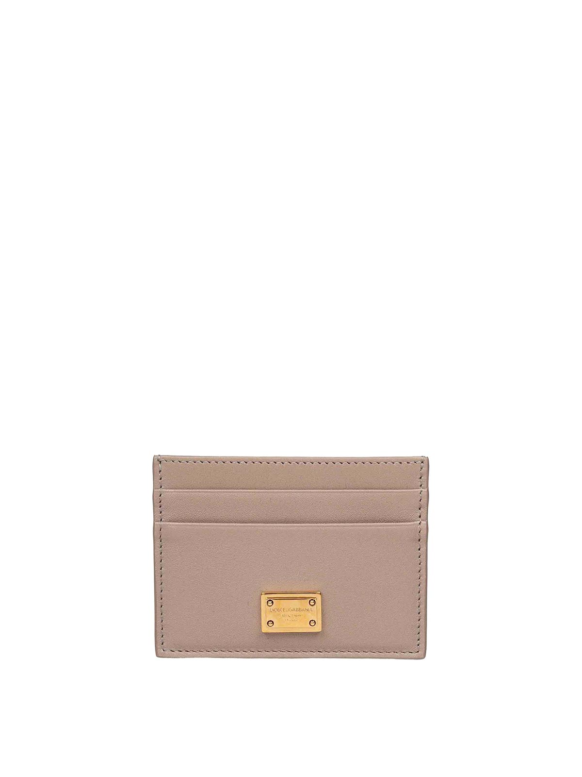 Dolce & Gabbana Veal Plonge Leather Leather Mole Color In Pink