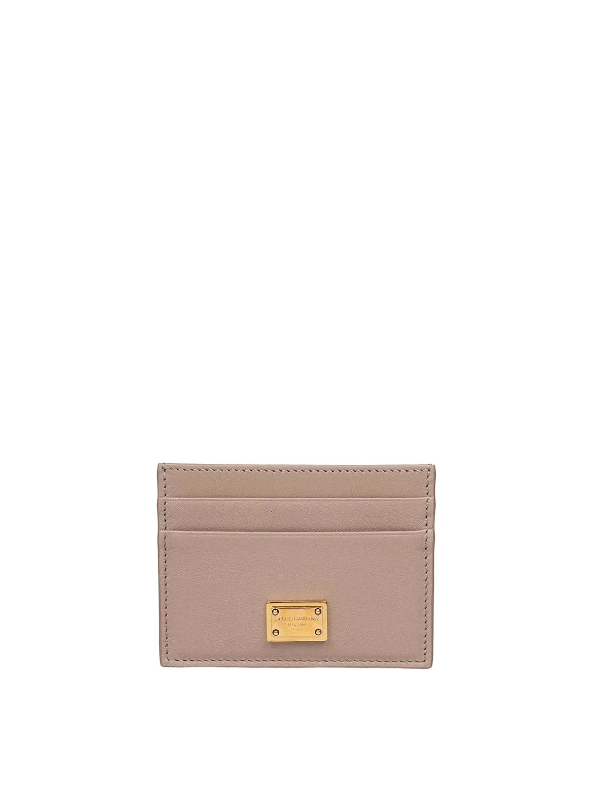 Dolce & Gabbana Veal Plonge Leather Leather Mole Color In Pink