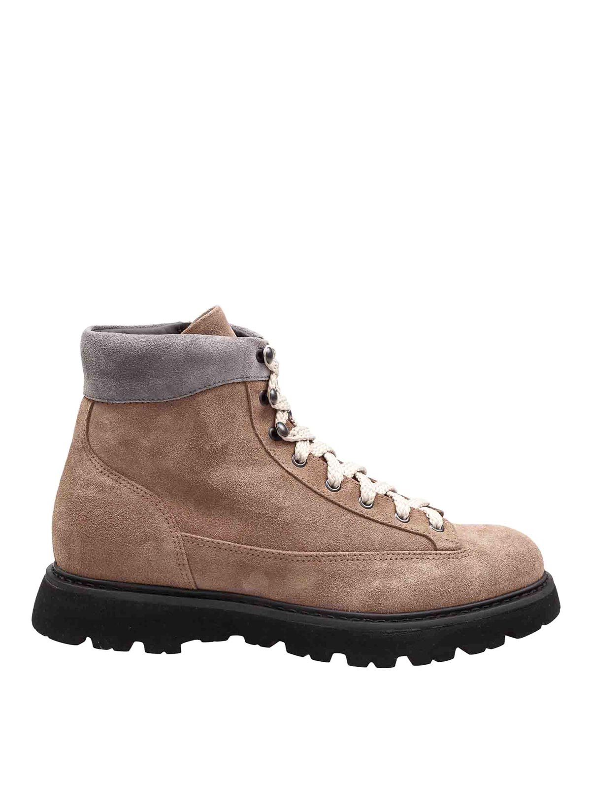 Doucal's Ankle Boot With Tabias Color Suede Laces In Brown