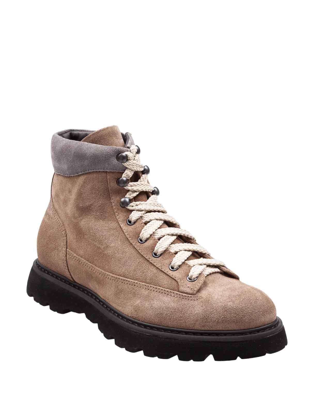 Doucal's Ankle Boot With Tabias Color Suede Laces In Brown