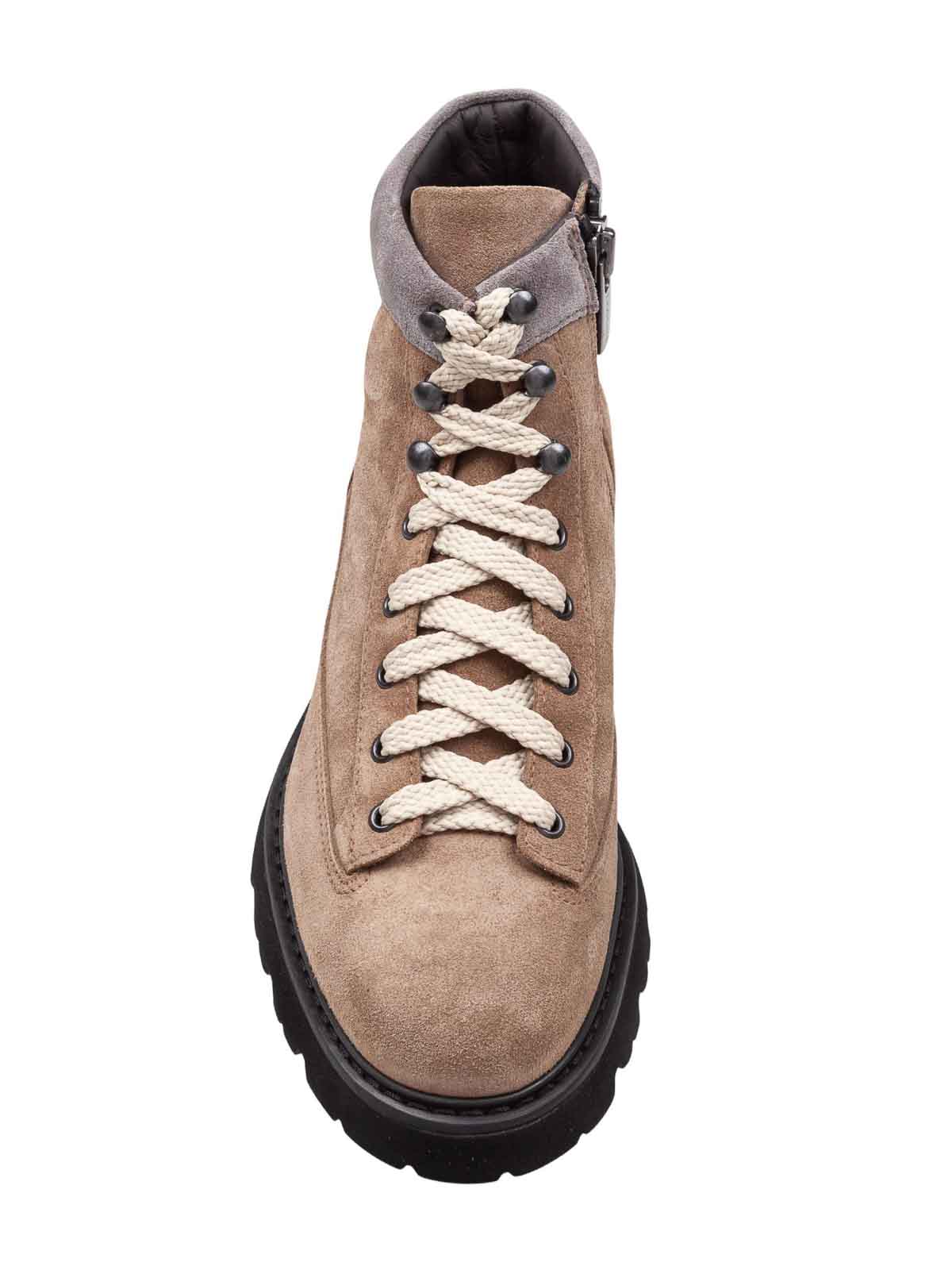 Doucal's Ankle Boot With Tabias Color Suede Laces In Brown