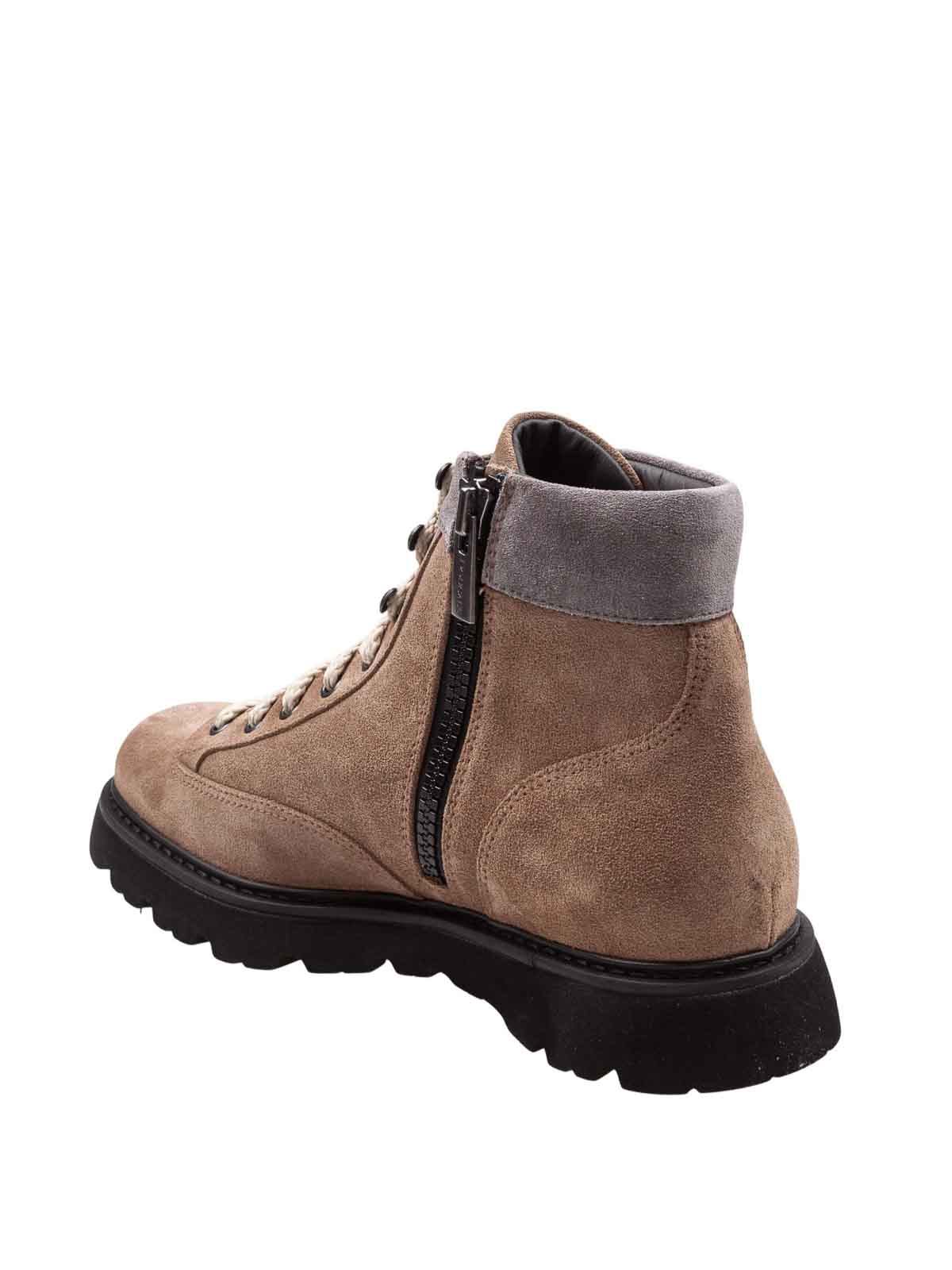 Doucal's Ankle Boot With Tabias Color Suede Laces In Brown