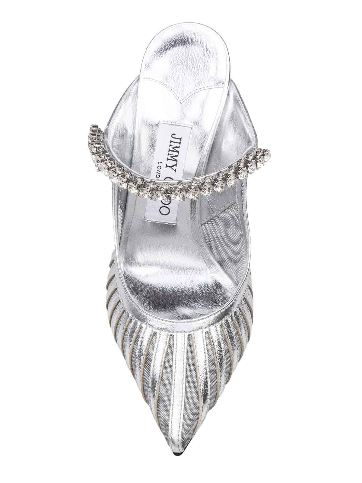 Jimmy Choo 100mm Bing Crystal-embellished Mules In Silver