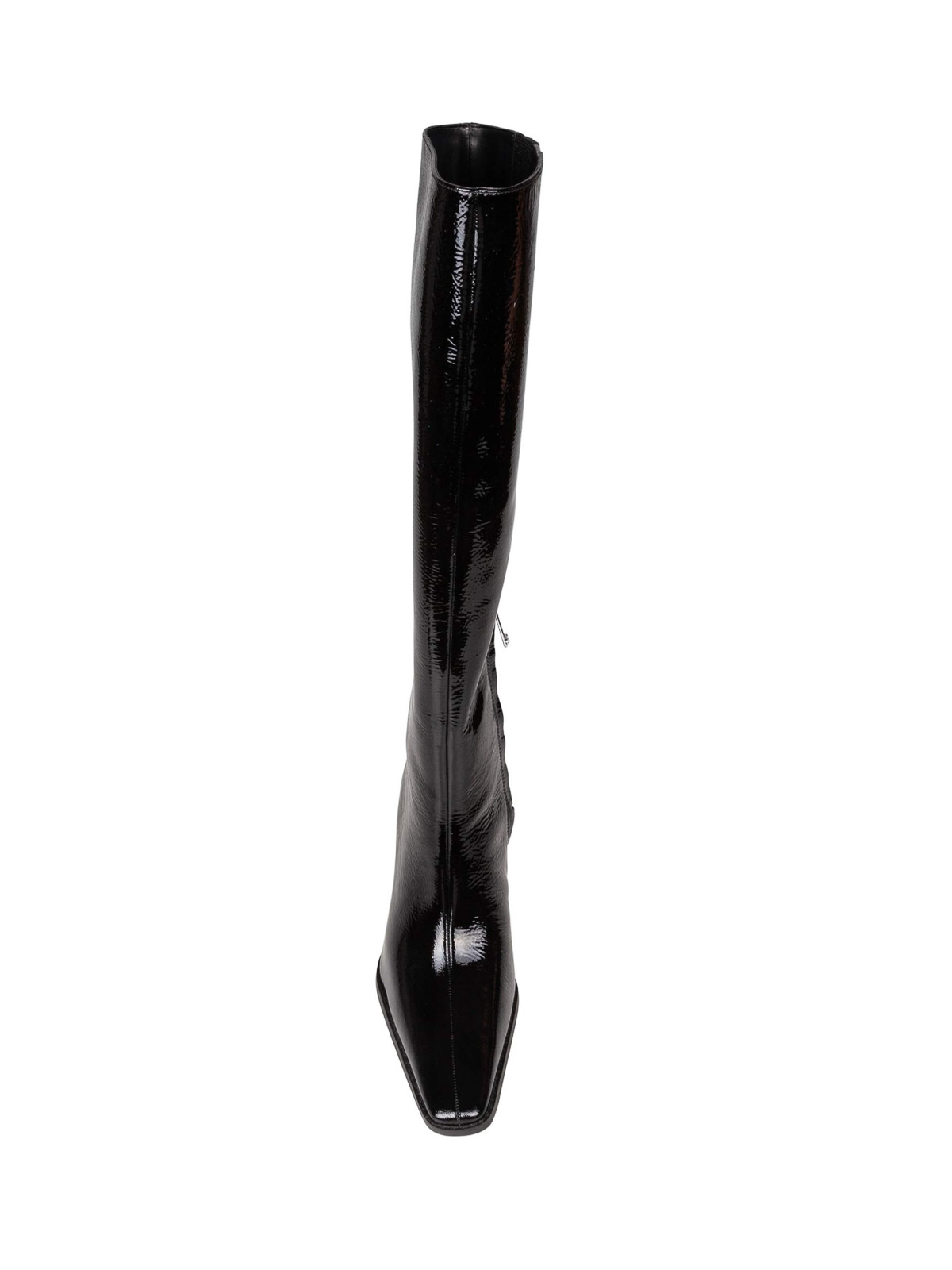 Michael Kors Darrah Heeled Boot In Black Paint Leather In Black