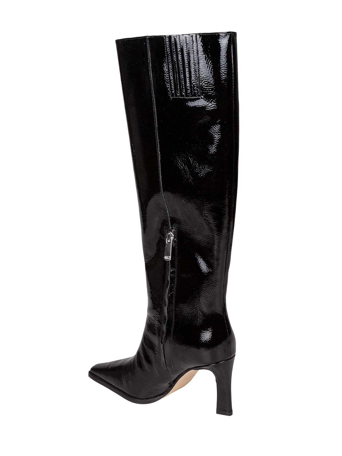 Michael Kors Darrah Heeled Boot In Black Paint Leather In Black