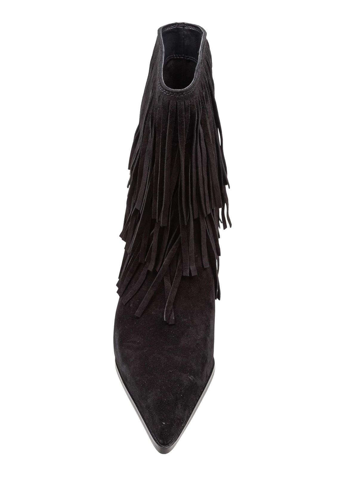 Michael Kors Jayla Boot In Suede With Applied Fringes In Black