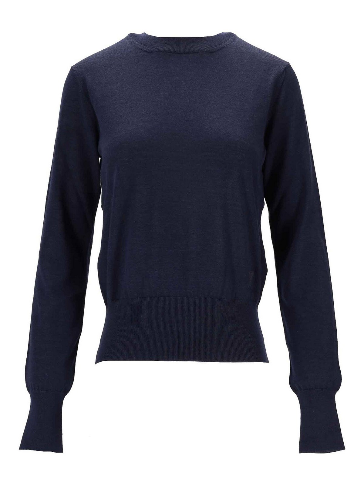 Ami Alexandre Mattiussi Pull Col Rond Ami Paris De Coeur Ton Sur Ton In Blue