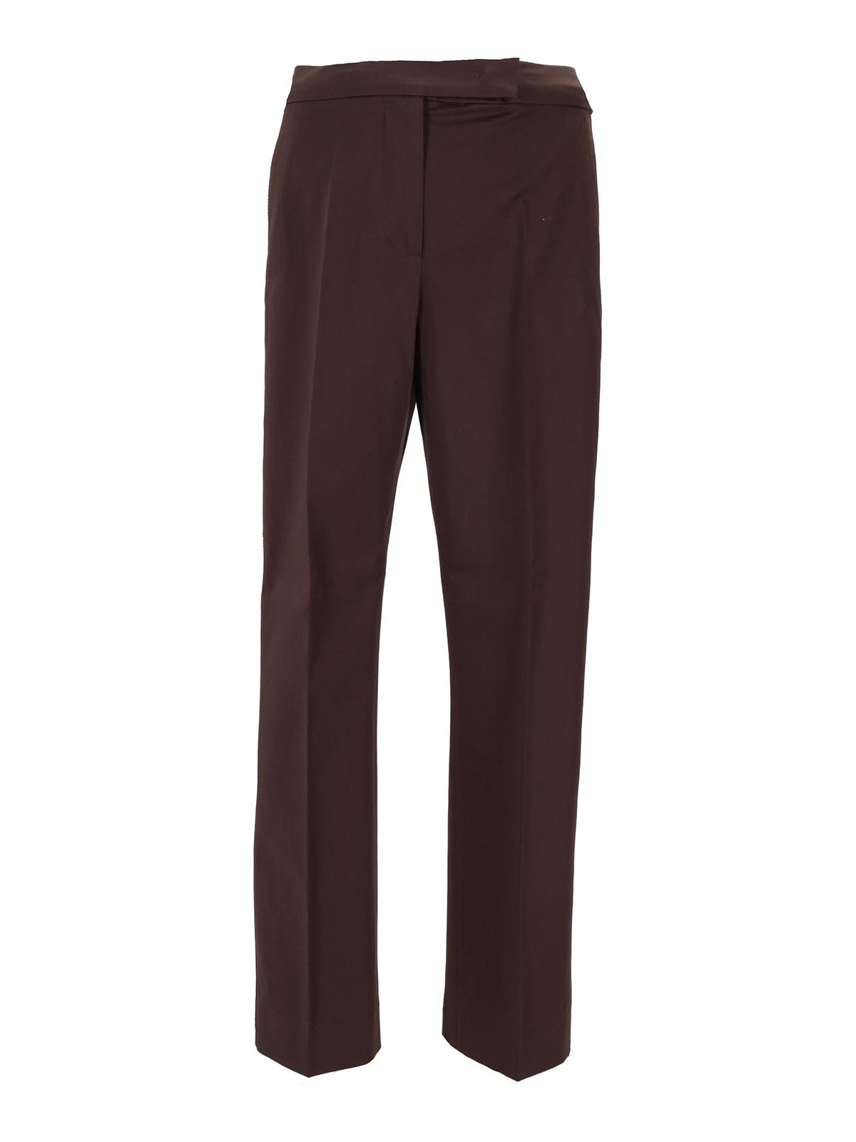 Max Mara Tailored Pleated Trousers With Pockets In Brown