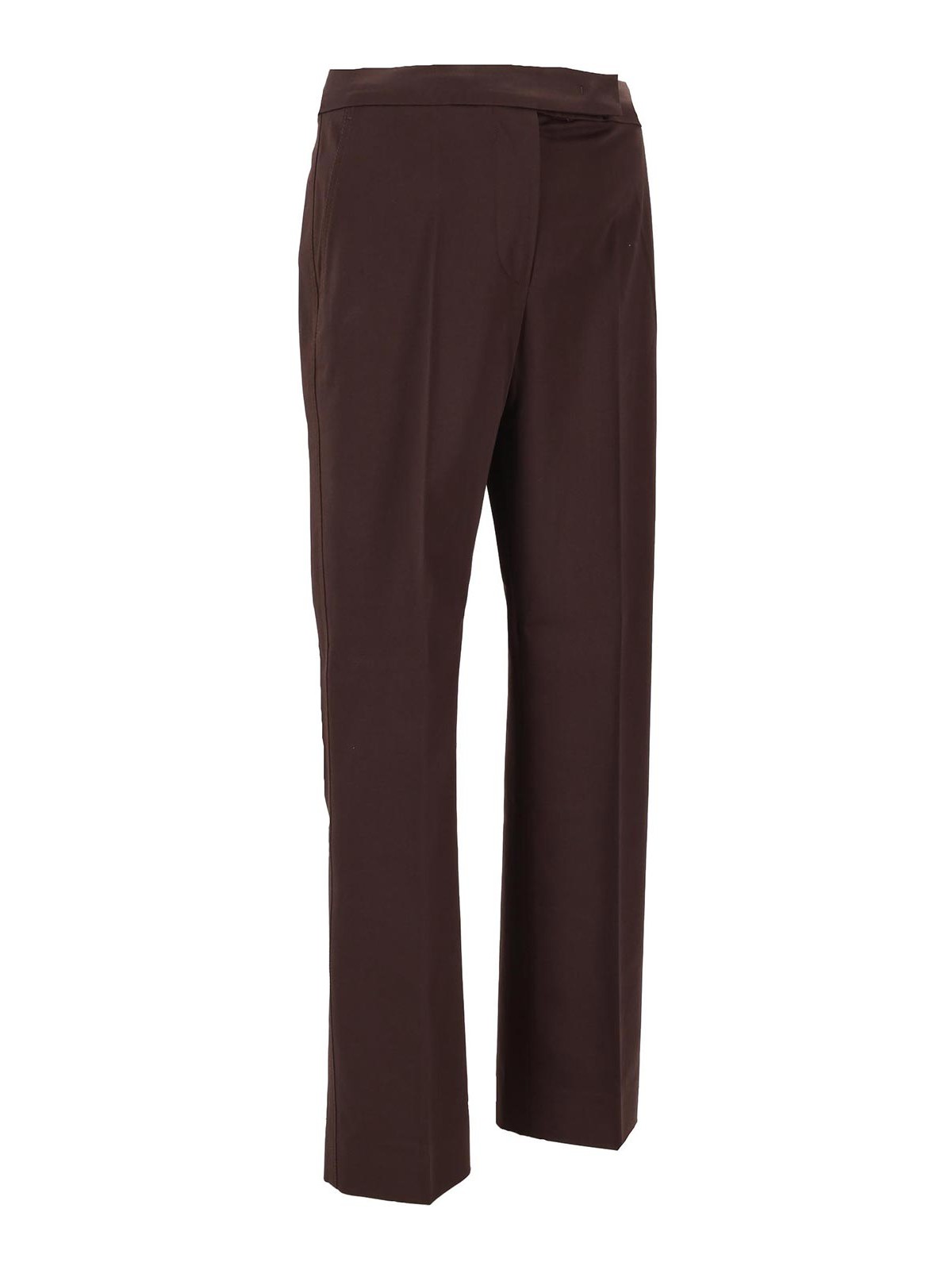 Max Mara Tailored Pleated Trousers With Pockets In Brown