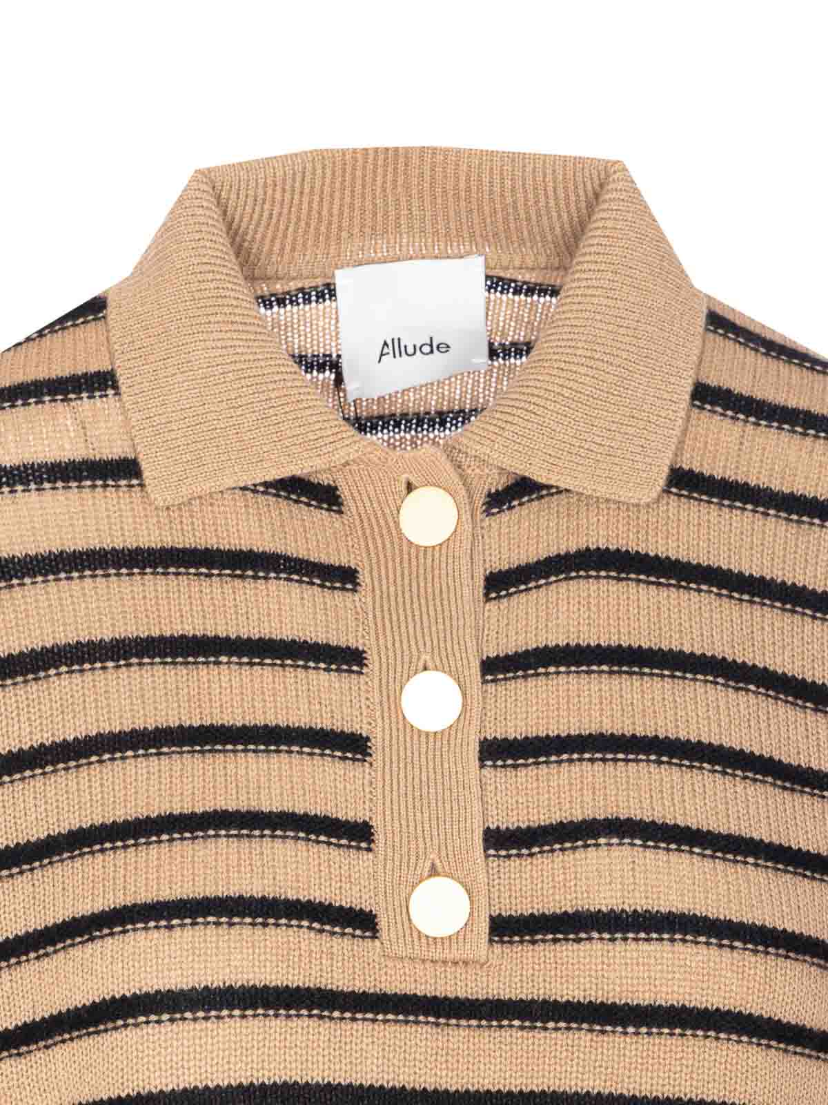 Allude Striped Sweater In Neutral