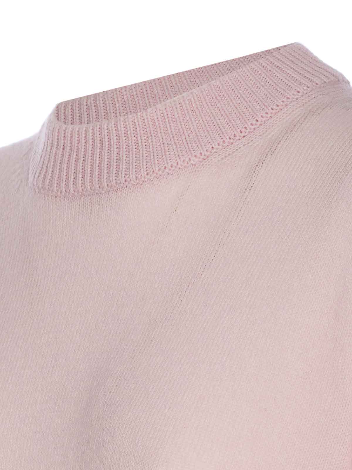 Allude Round-neck Long-sleeve Sweater In Pink