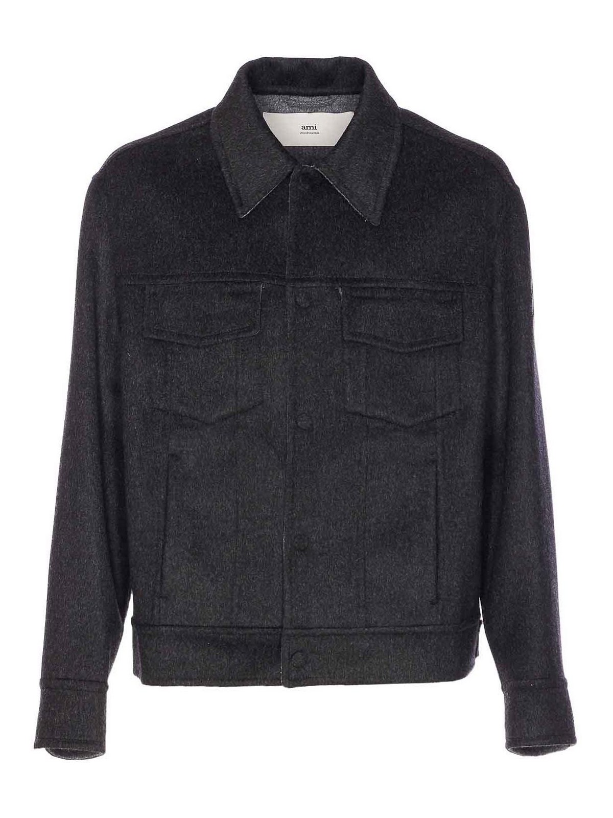 Ami Alexandre Mattiussi Dark Grey Jacket Frontal Buttons Closure In Gray