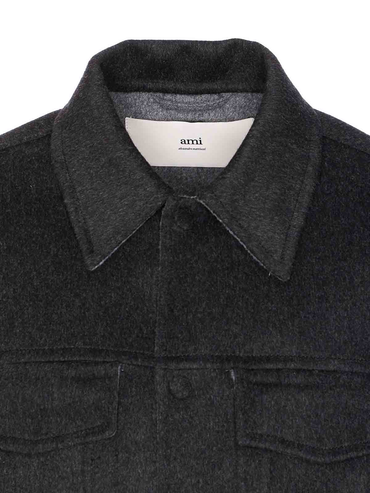 Ami Alexandre Mattiussi Dark Grey Jacket Frontal Buttons Closure In Gray