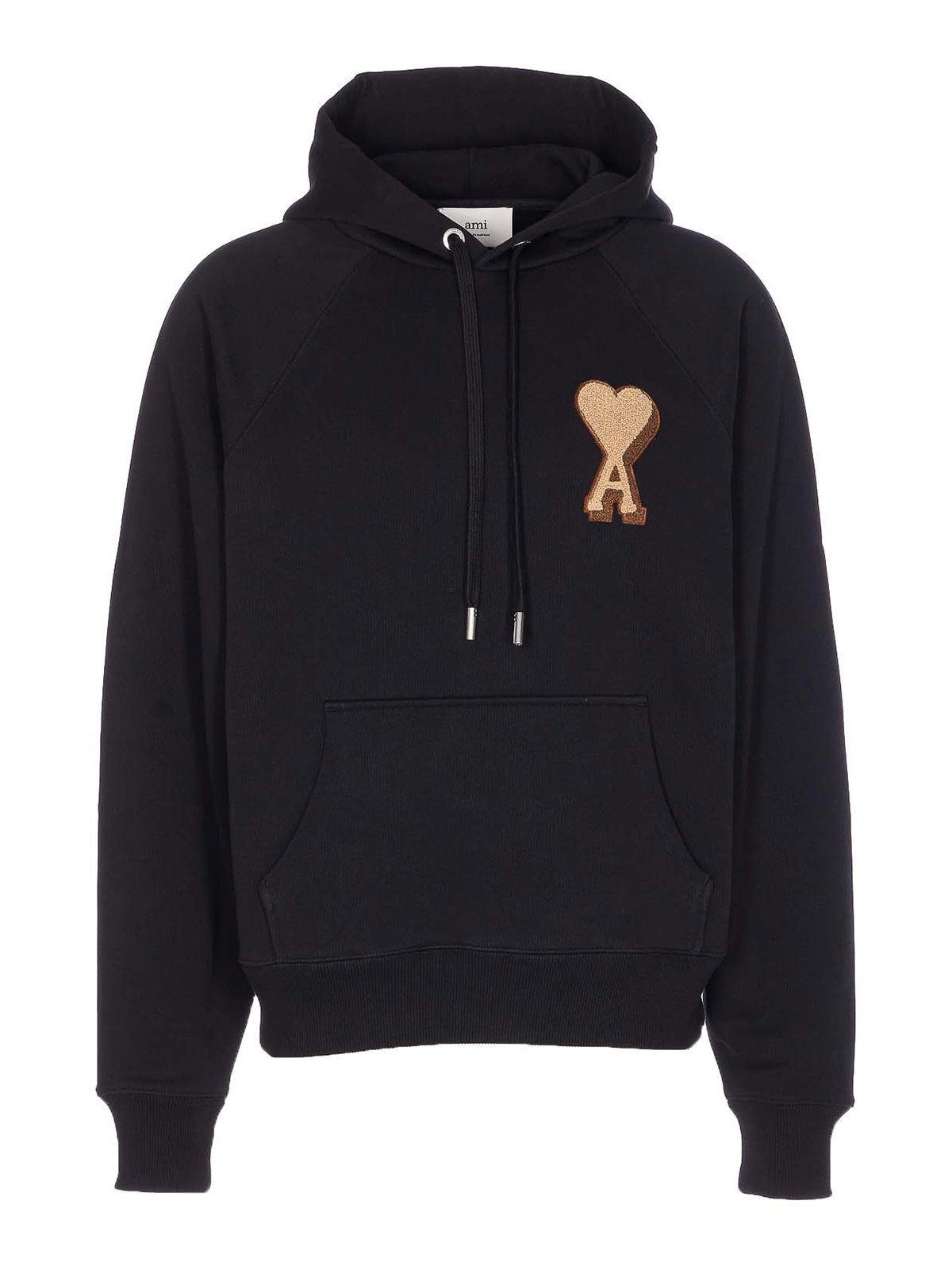 Ami Alexandre Mattiussi Ami Paris Black Ami De Coeur Hoodie Men In Black