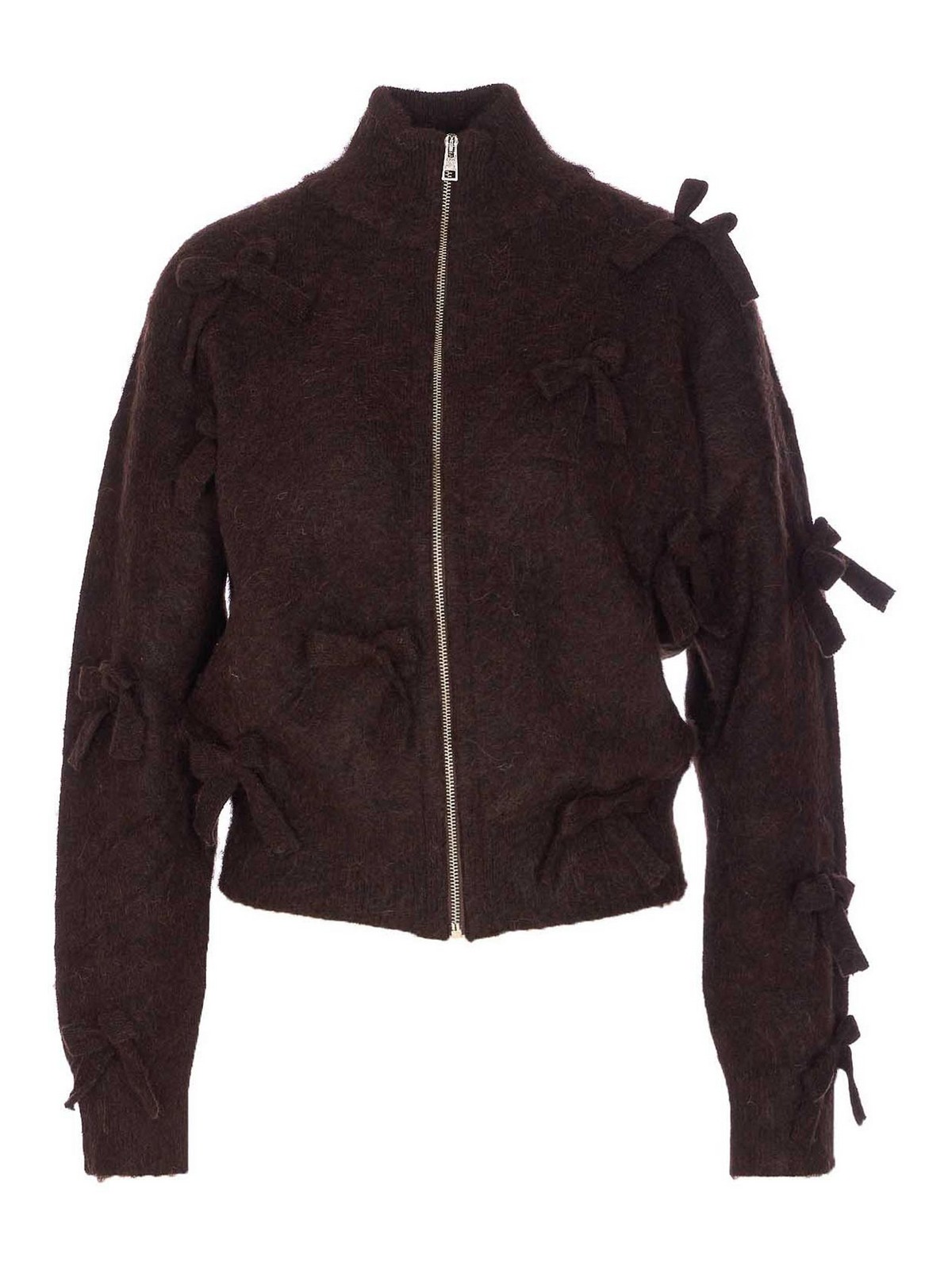 Aniye By Knitted Zip-up Casual Jacket In Brown