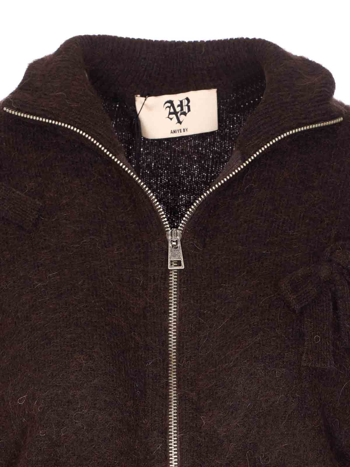 Aniye By Knitted Zip-up Casual Jacket In Brown