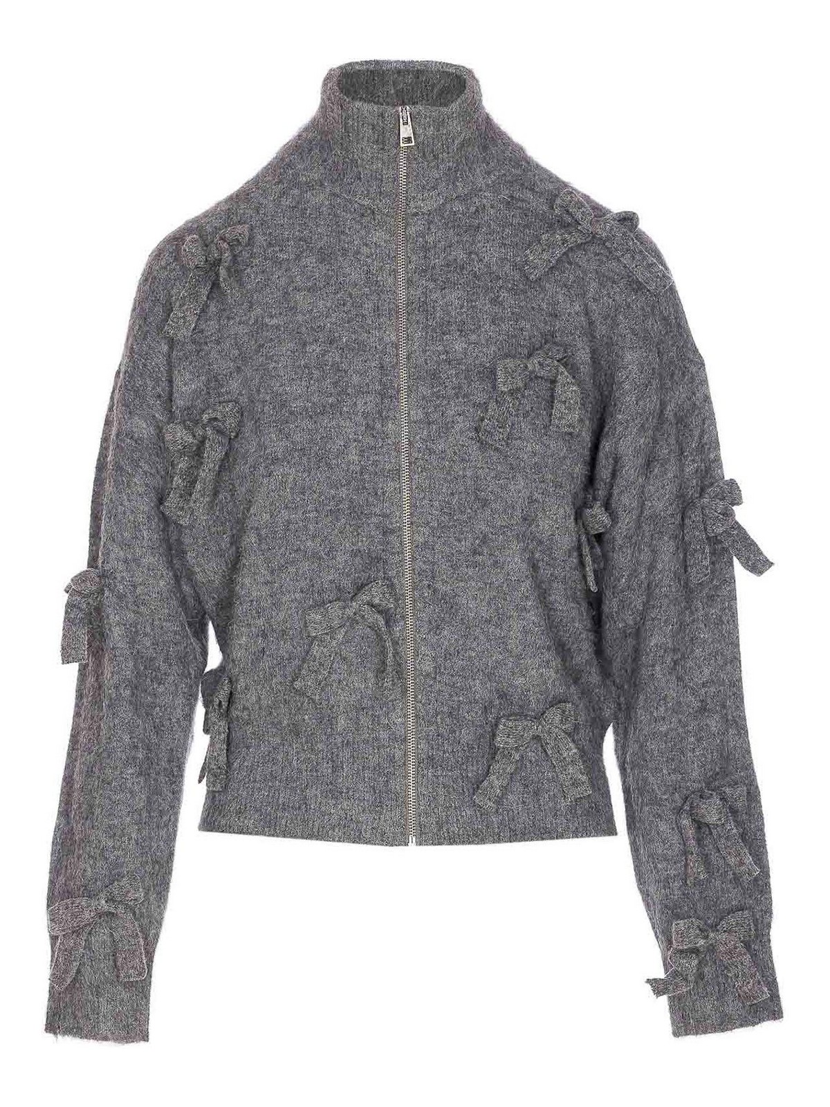 Aniye By Holly Knit Zip-up Casual Jacket In Gray