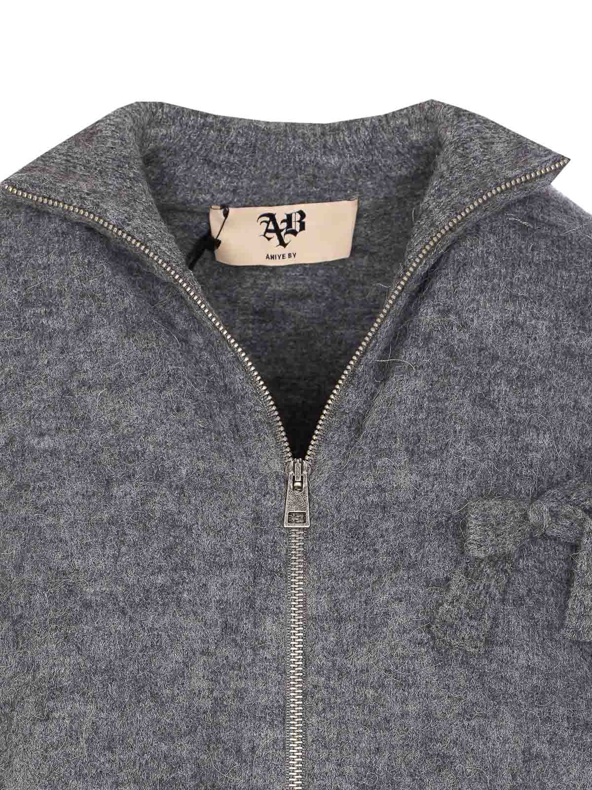 Aniye By Holly Knit Zip-up Casual Jacket In Gray