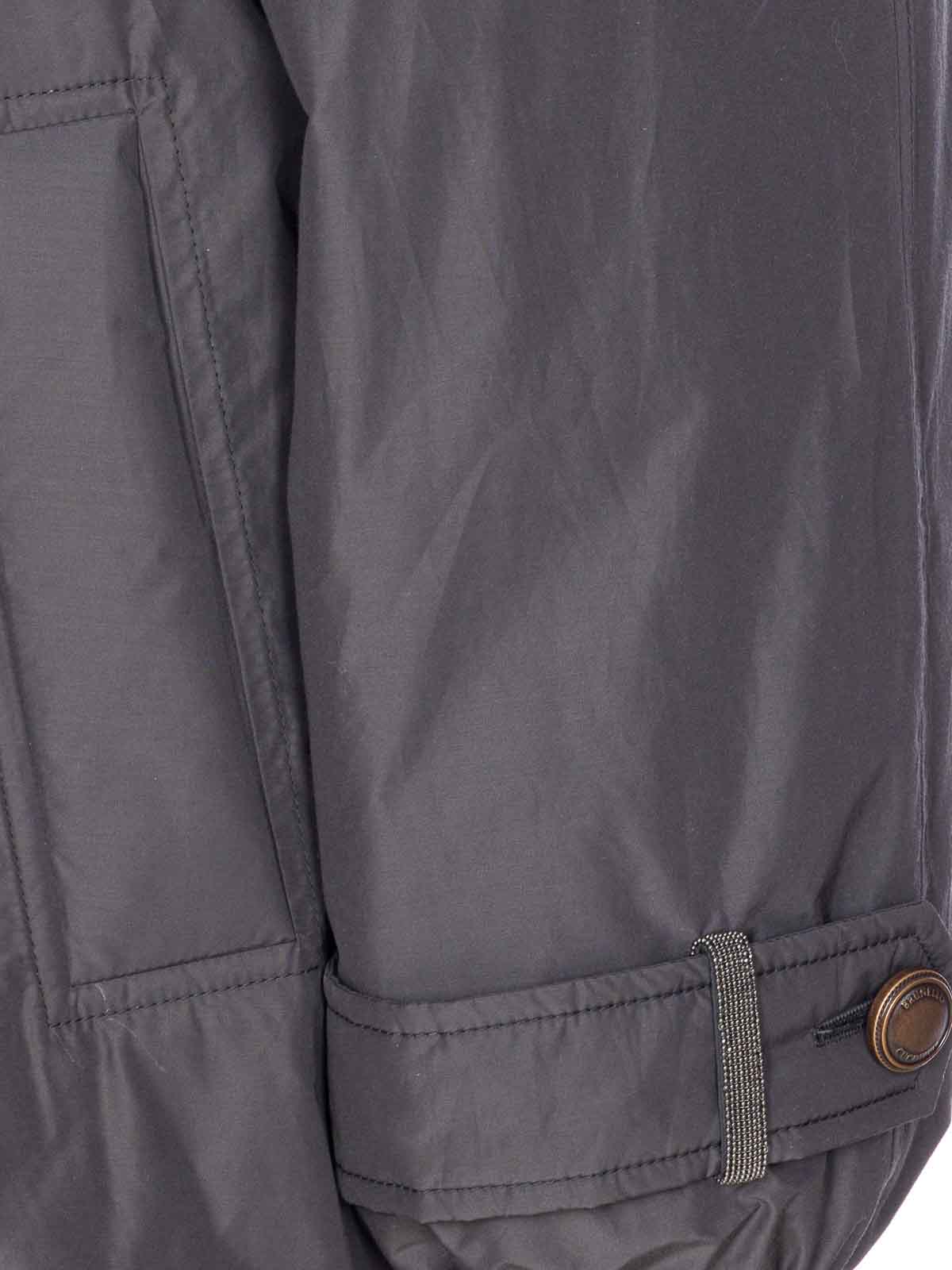Brunello Cucinelli Double-breasted High Neck Down Jacket In Gray