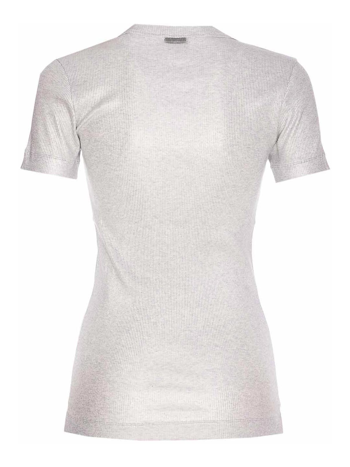 Brunello Cucinelli T-shirt In Silver