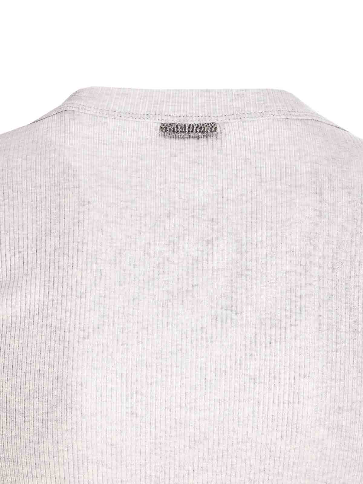 Brunello Cucinelli T-shirt In Silver