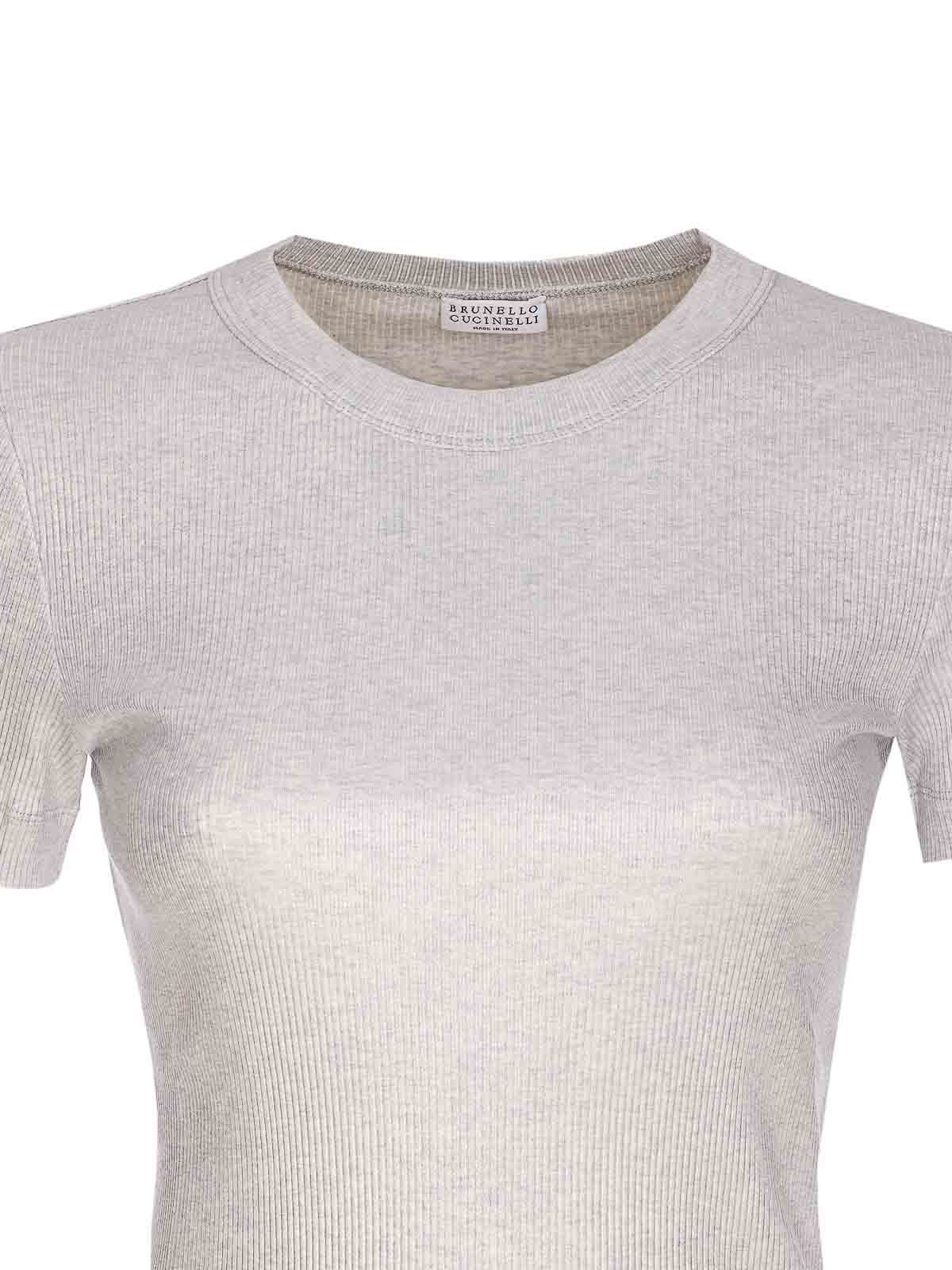 Brunello Cucinelli T-shirt In Silver