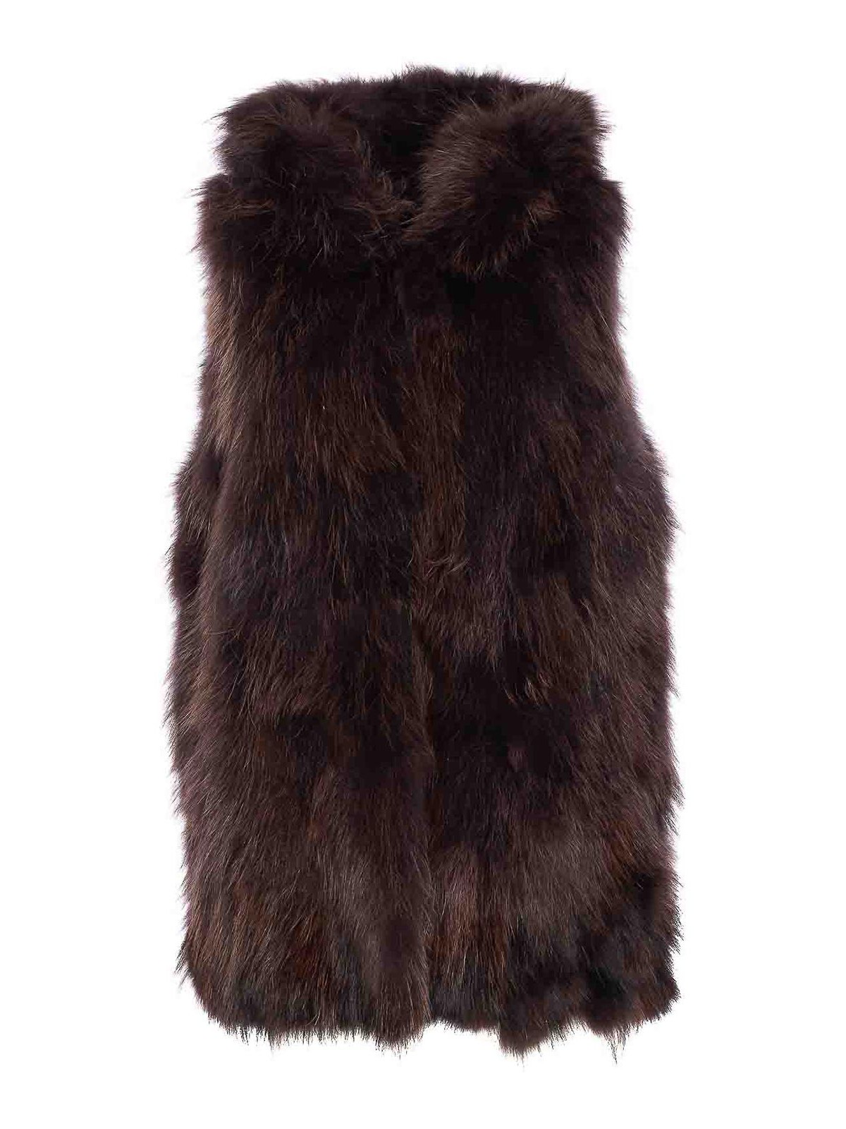 Bully Fur Vest In Brown