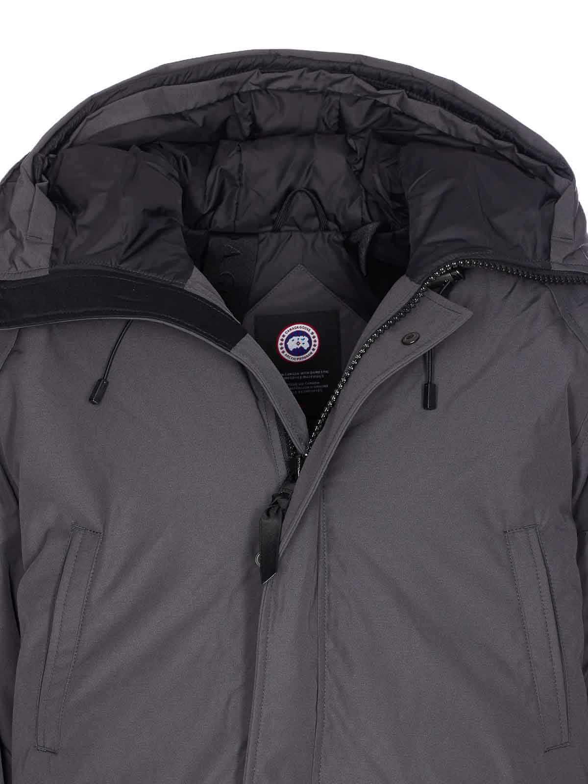 Canada Goose Hooded Bomber Jacket Long Sleeves In Gray