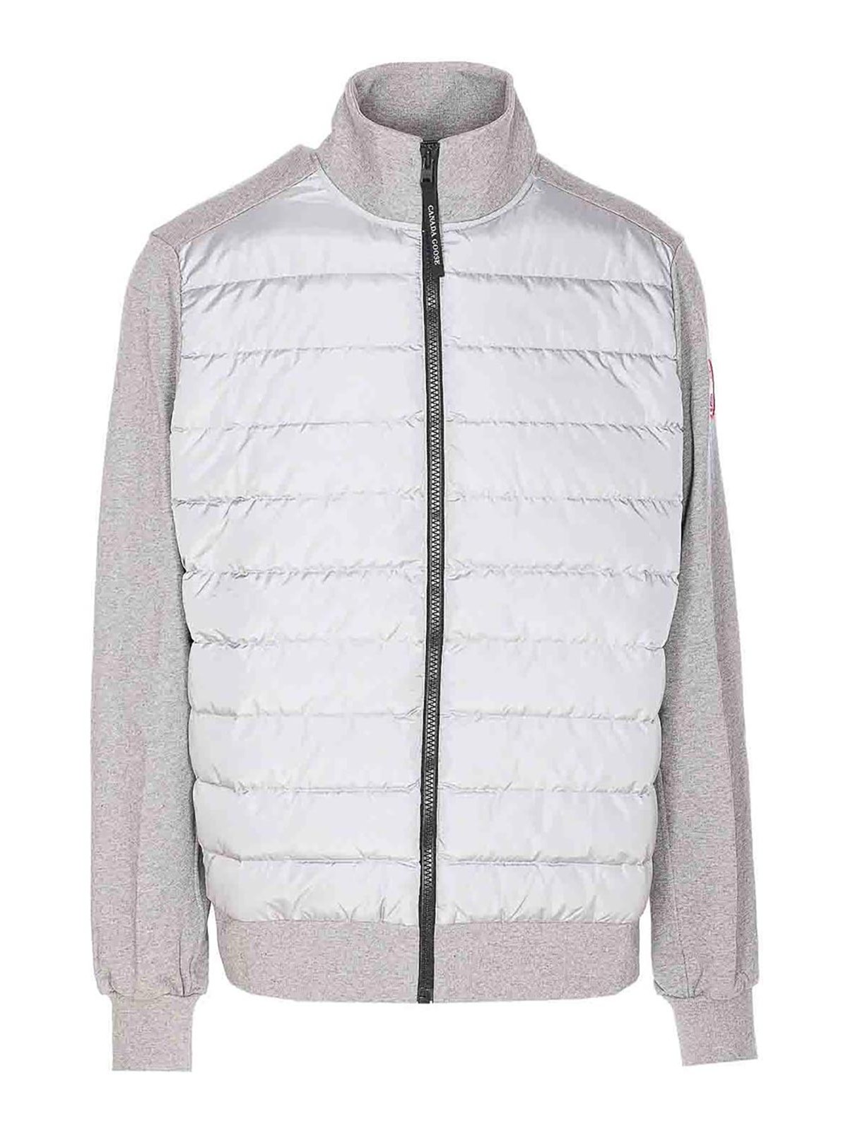 Canada Goose Quilted Front Panel Casual Jacket With High Collar In Gray