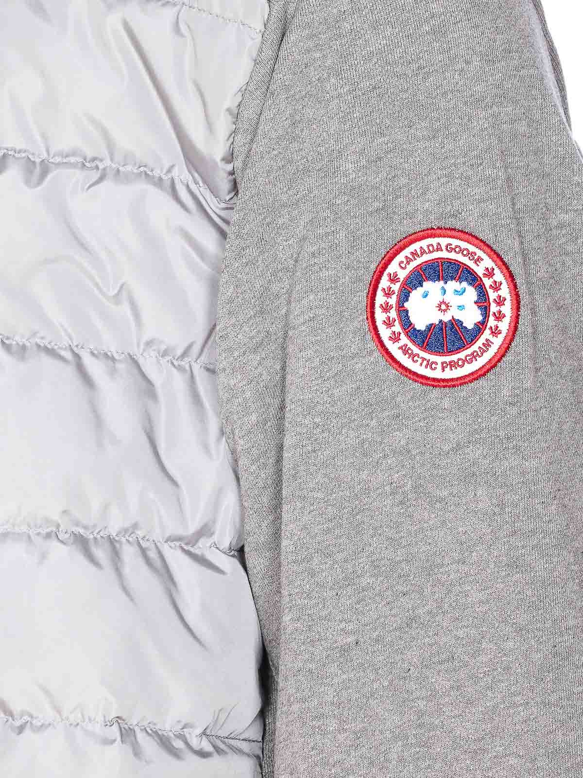 Canada Goose Quilted Front Panel Casual Jacket With High Collar In Gray