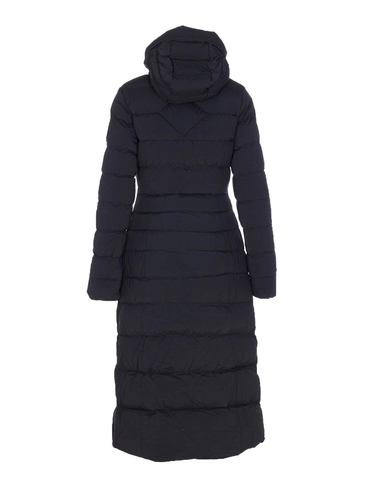 Canada Goose Black Clair Long Coat Frontal Zip Closure In Blue