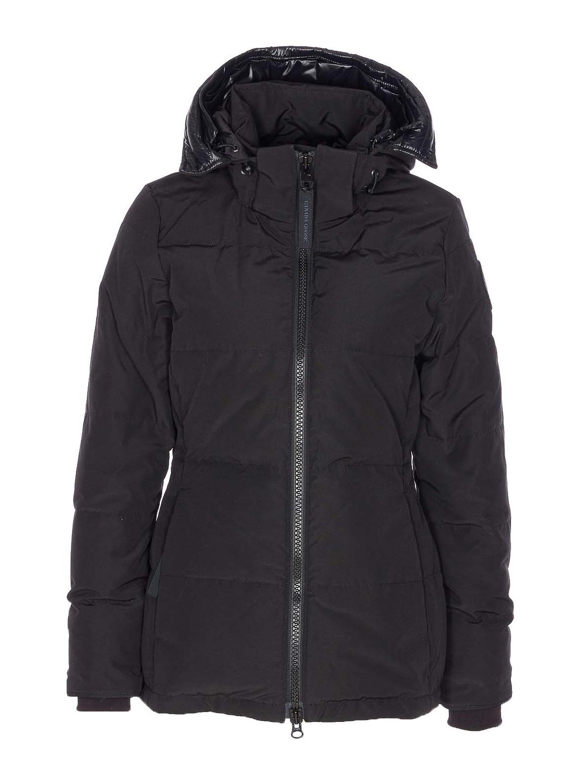 Canada Goose Black Chelsea Parka Frontal Zip Closure In Black
