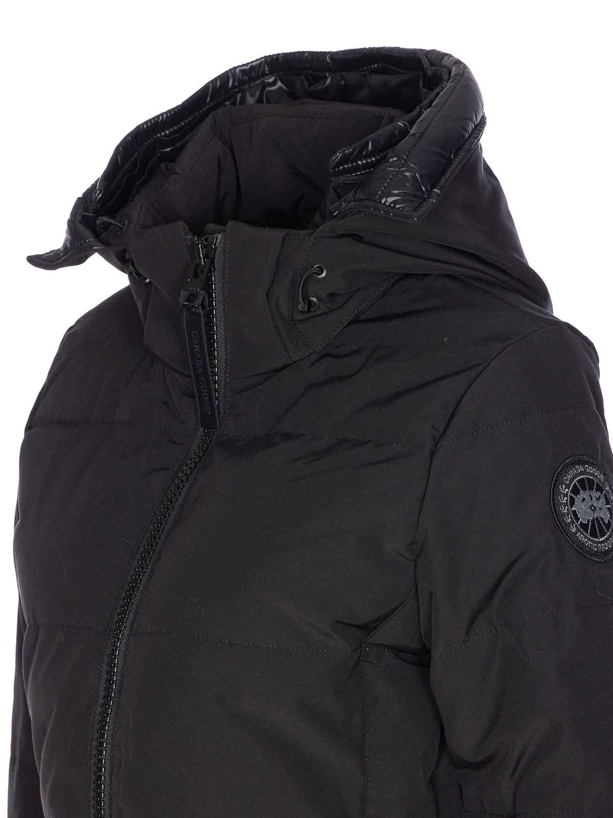 Canada Goose Black Chelsea Parka Frontal Zip Closure In Black