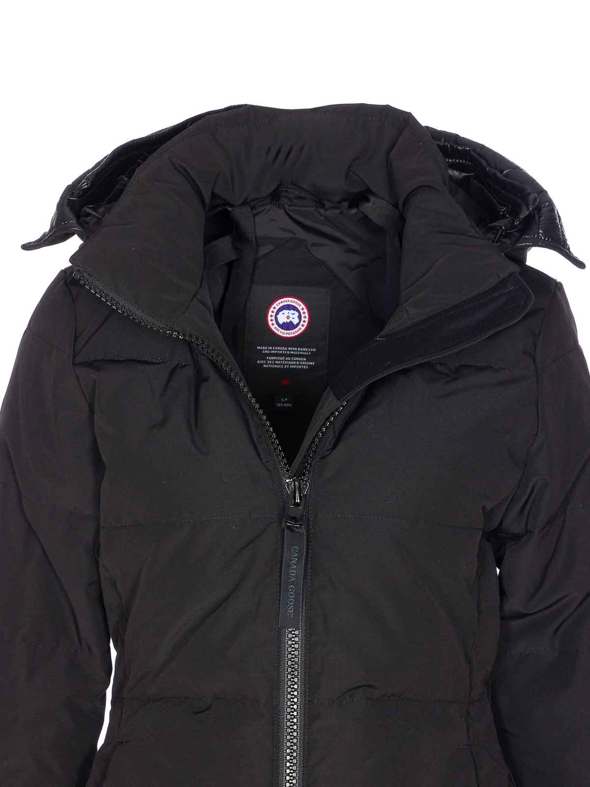 Canada Goose Black Chelsea Parka Frontal Zip Closure In Black