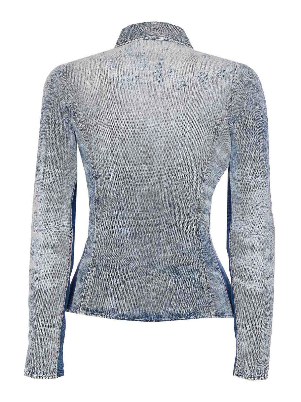 Diesel Denim De-maslu Denim Shirt Buttons Closure In Gray