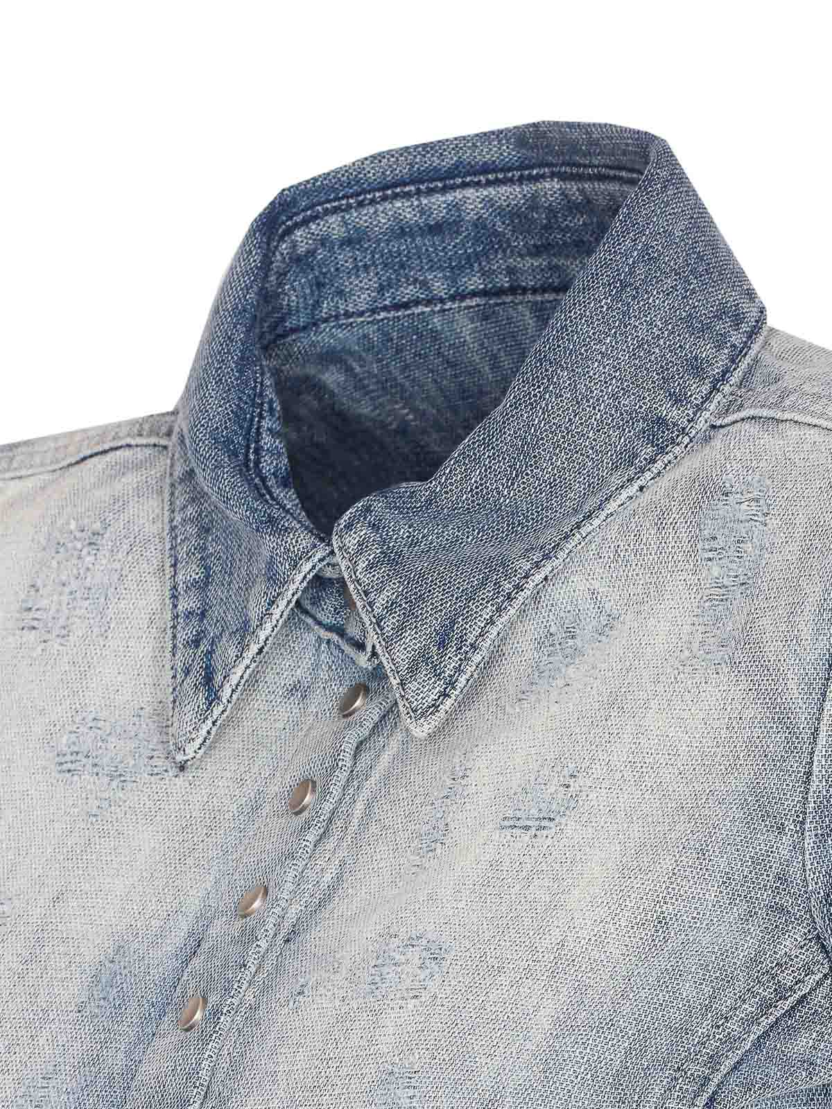 Diesel Denim De-maslu Denim Shirt Buttons Closure In Gray
