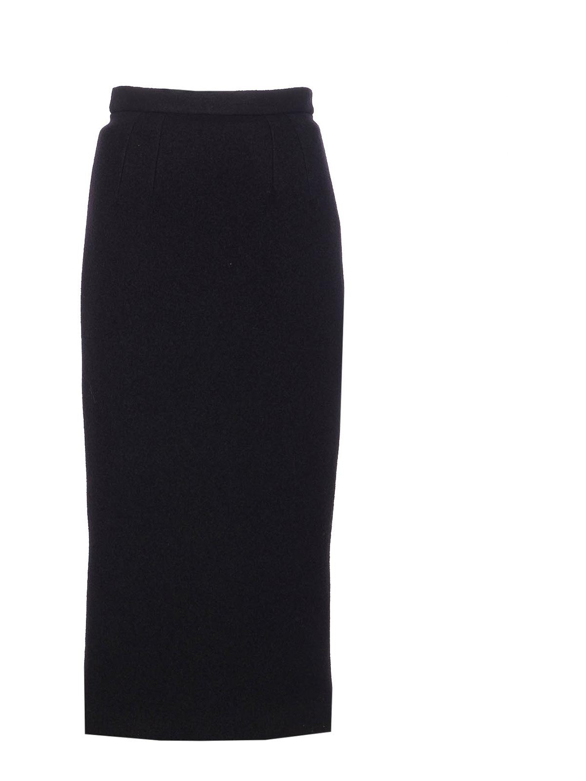 Dolce & Gabbana High-waisted Straight Midi Skirt In Black