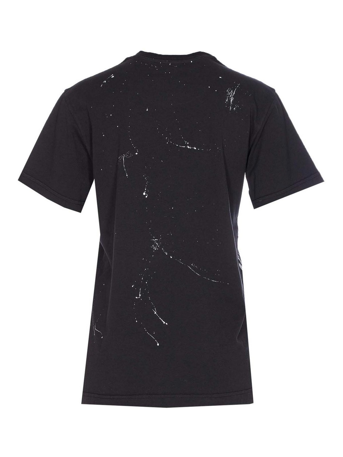Dolce & Gabbana Graphic Print Cotton T-shirt With Ribbed Neck In Black