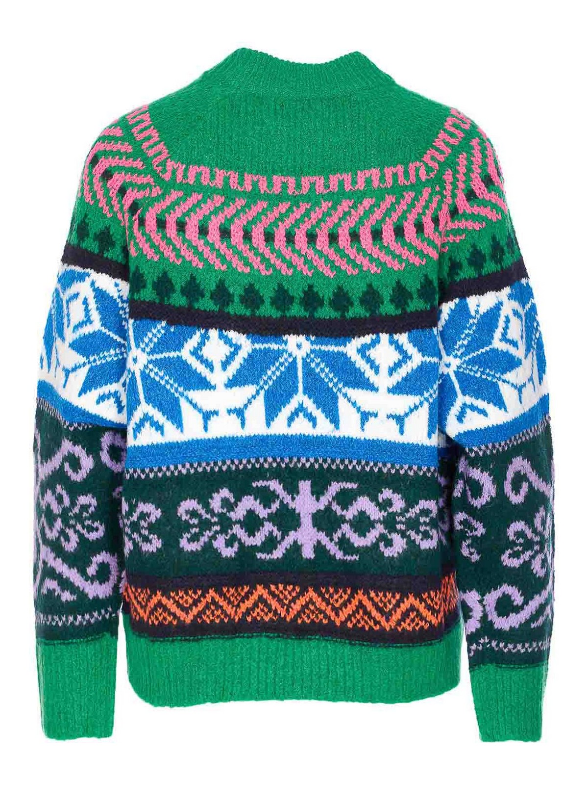 Essentiel Antwerp Irelando Green Crewneck Sweater In Multi