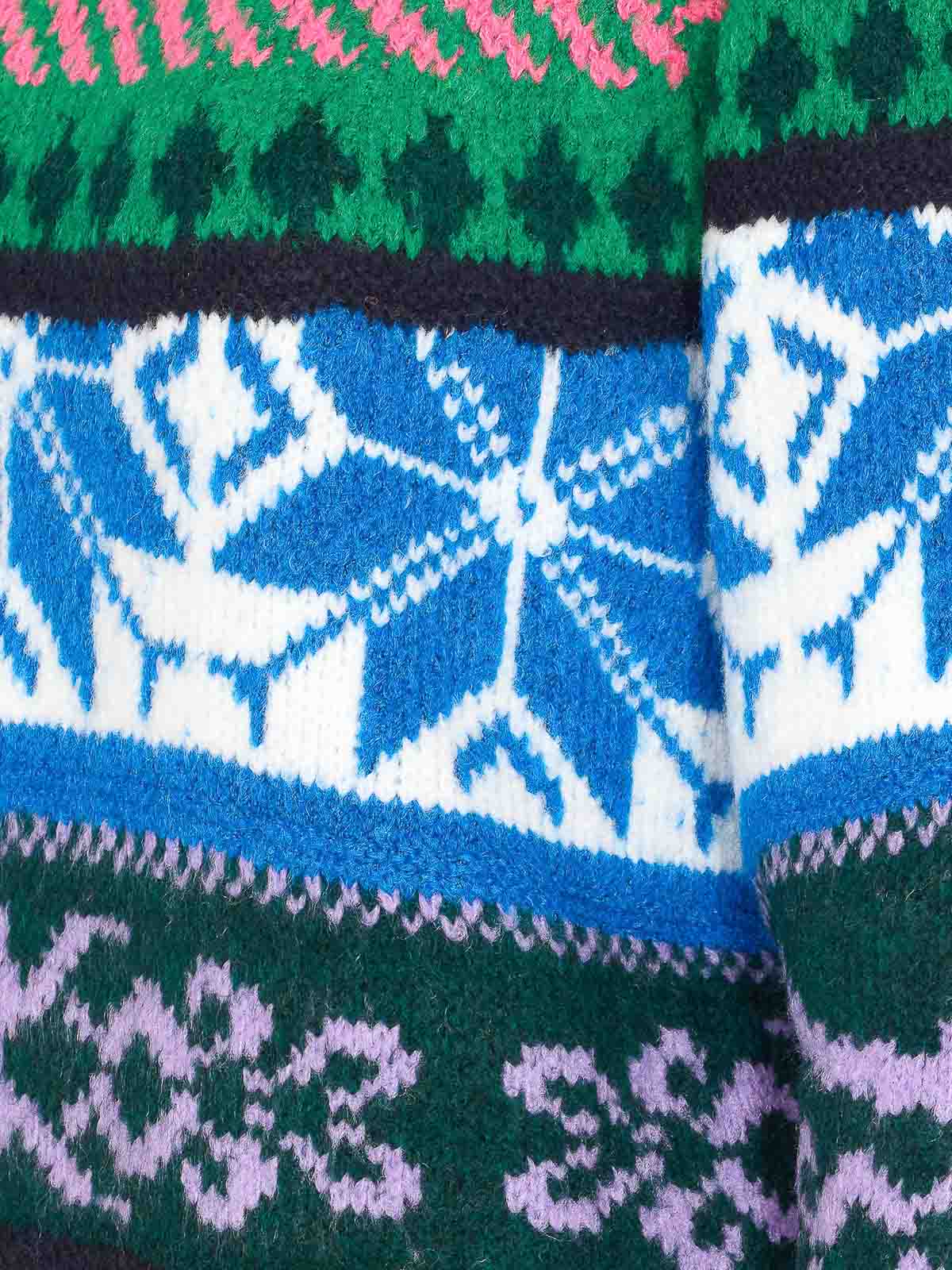 Essentiel Antwerp Irelando Green Crewneck Sweater In Multi