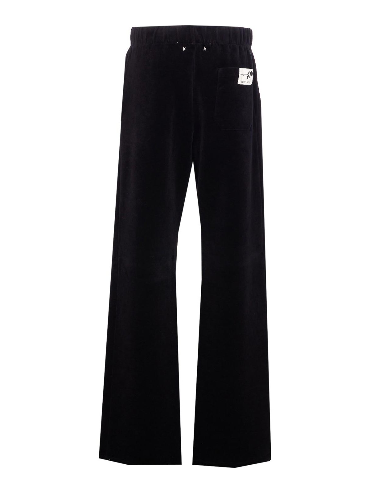 Golden Goose Ws Jogging Wide Leg French Pockets Double Chenille Jersey With Label In Black