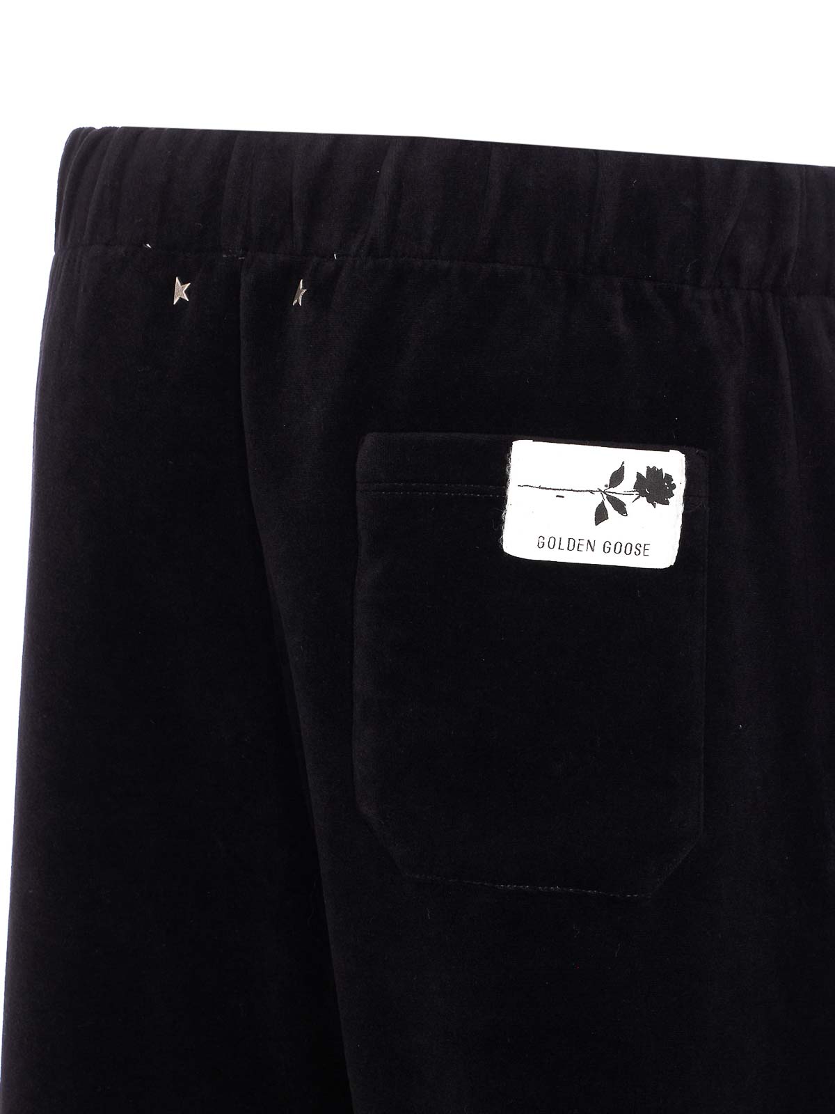Golden Goose Ws Jogging Wide Leg French Pockets Double Chenille Jersey With Label In Black