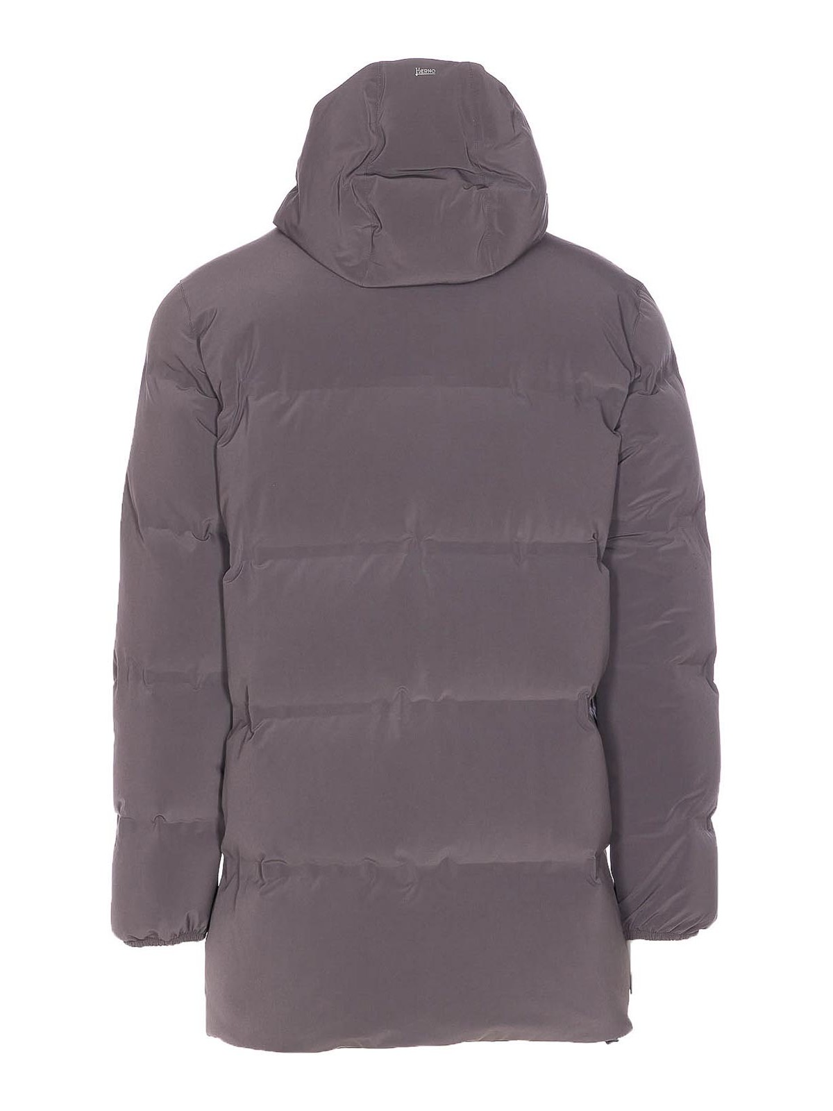 Herno Grey Down Jacket Zip Closure On The Front In Gray