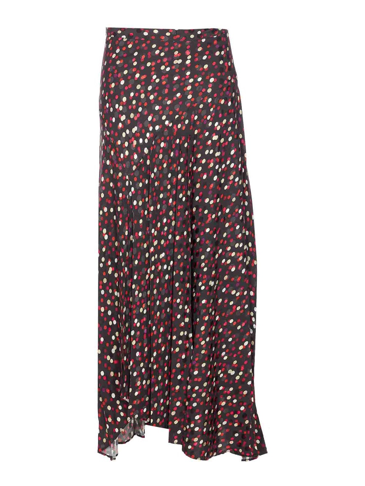 Isabel Marant Womens Black Red Sakura Polka-dot Silk-blend Midi Skirt In Red